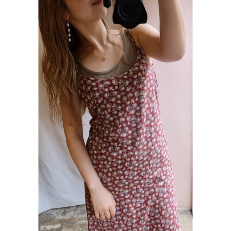 wine red flower one-piece