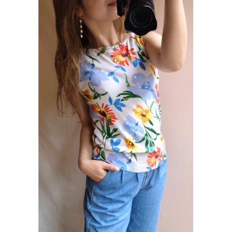 colorful flower tank top