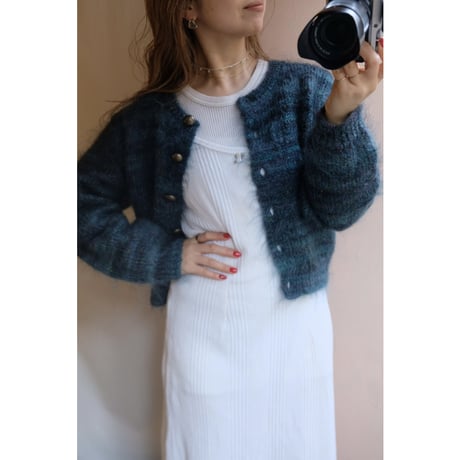 dark green mohair cardigan