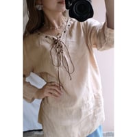 beige ribbon blouse