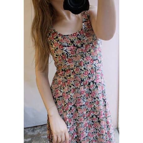 black flower one-piece