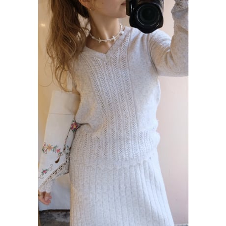 ivory knit set up