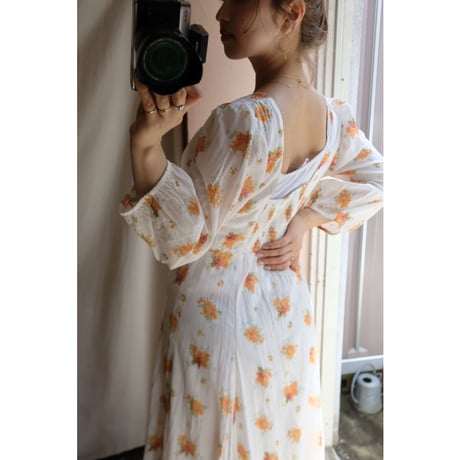 orange flower one-piece