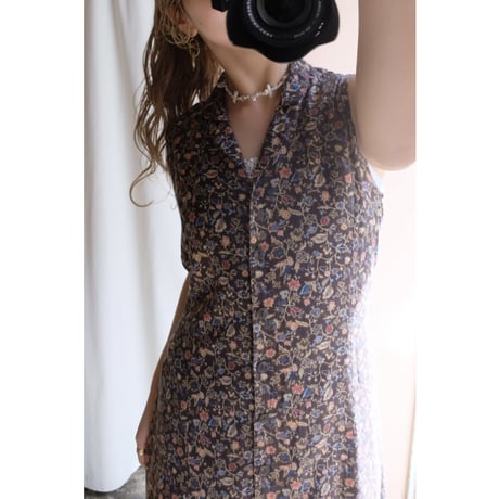 brown botanical one-piece