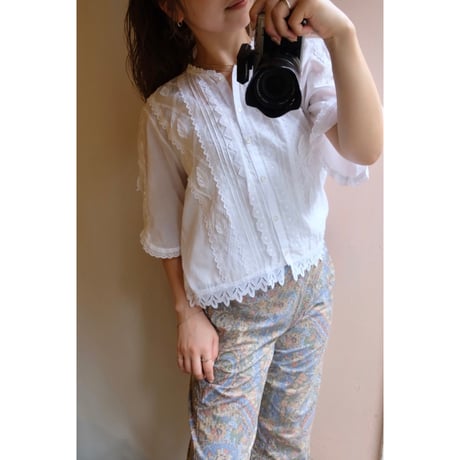 white embroidery blouse