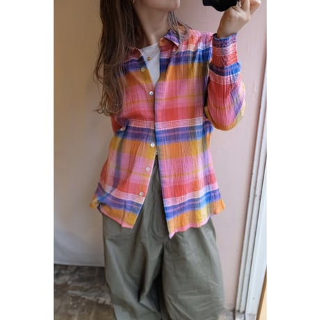 colorful gingham check shirt