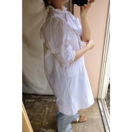 white frill  blouse