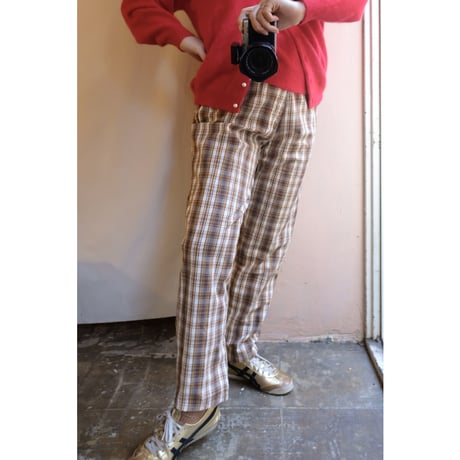 brown tartan check  pants