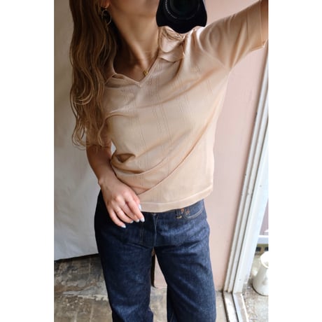 beige knit polo