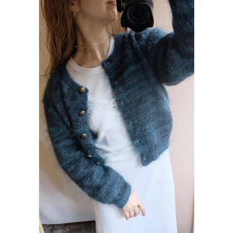 dark green mohair cardigan