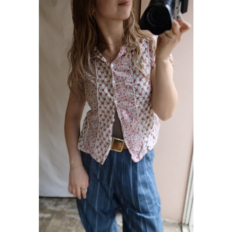 flower french sleeve blouse