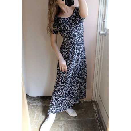 black flower one-piece