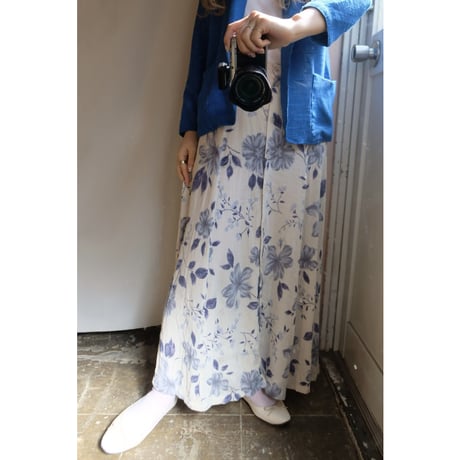 blue flower skirt