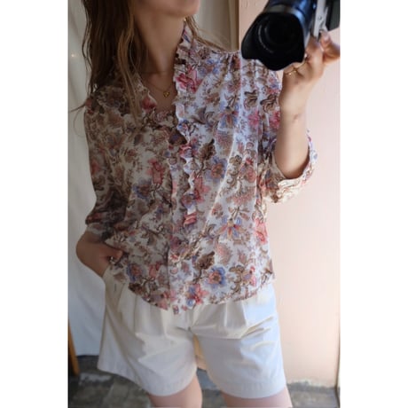 flower frill blouse