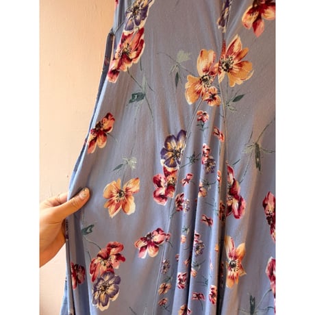 blue flower one-piece