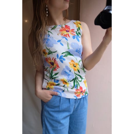 colorful flower tank top