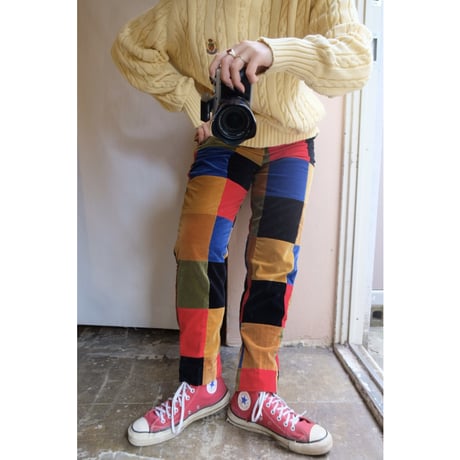 colorful patchwork pants