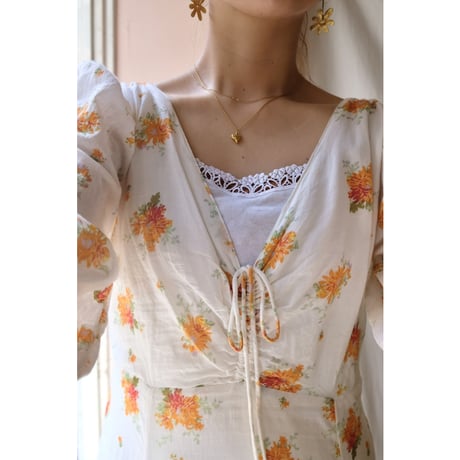 orange flower one-piece