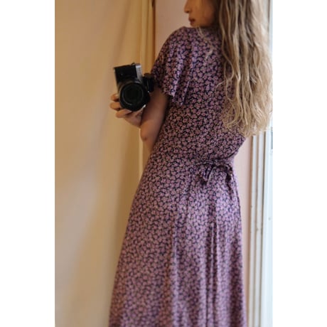 navy purple rose one-piece