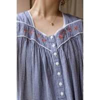 gingham check one-piece