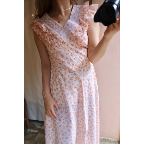 orange flower one-piece