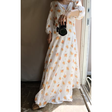 orange flower one-piece