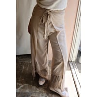 sand beige embroidery pants
