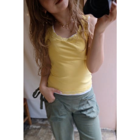 yellow lace tank top