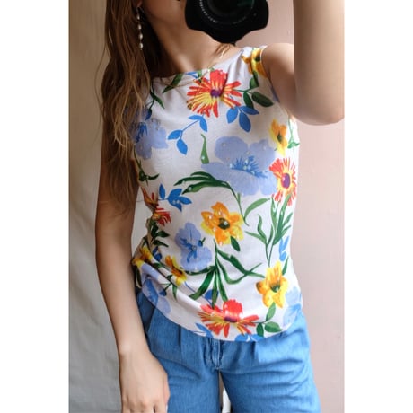 colorful flower tank top