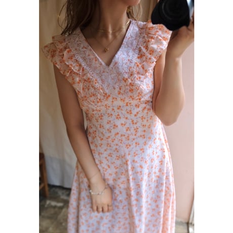orange flower one-piece