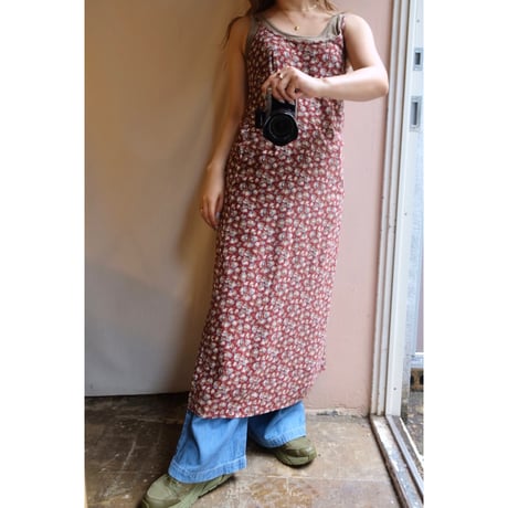 wine red flower one-piece