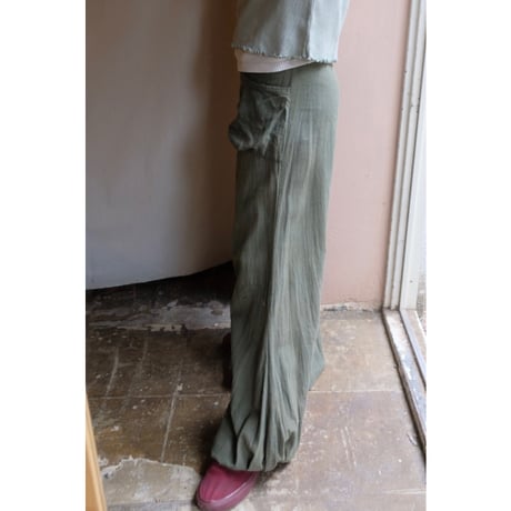 green flare pants