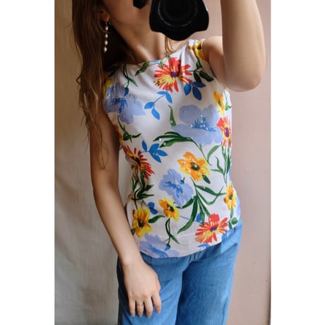 colorful flower tank top