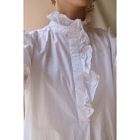 white frill  blouse