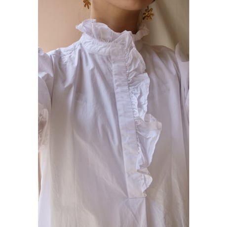 white frill  blouse