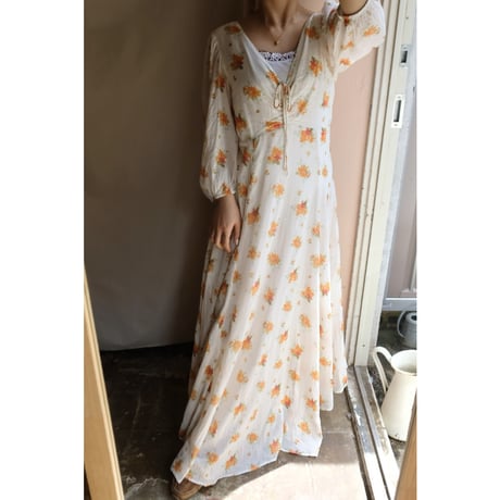 orange flower one-piece