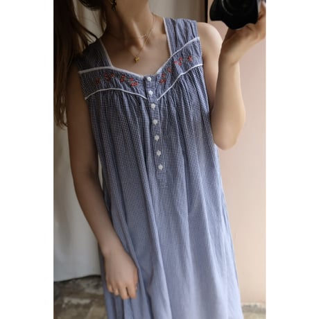 gingham check one-piece
