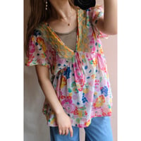 colorful flower blouse