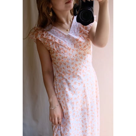 orange flower one-piece