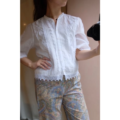 white embroidery blouse
