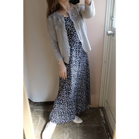 gray crochet cardigan
