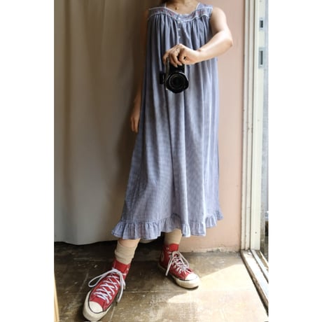 gingham check one-piece