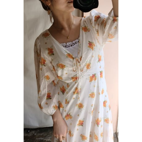 orange flower one-piece