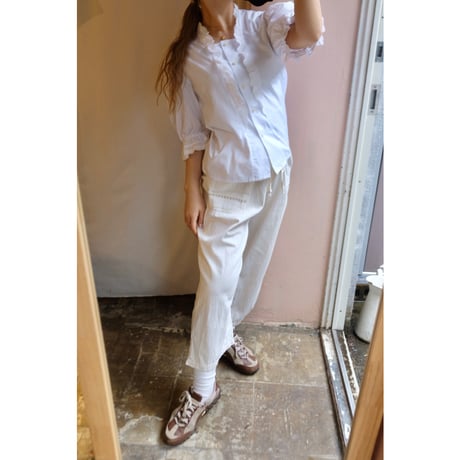 white frill  blouse