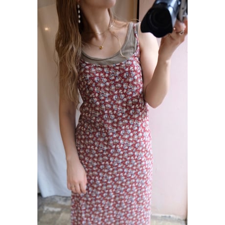 wine red flower one-piece