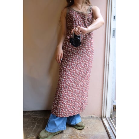 wine red flower one-piece