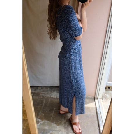 blue flower one-piece