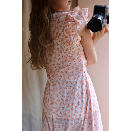 orange flower one-piece