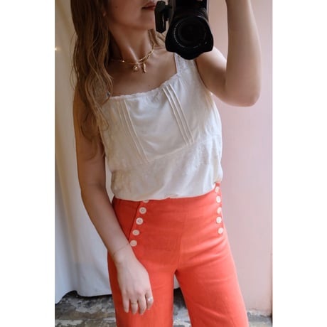 ivory embroidery tank top