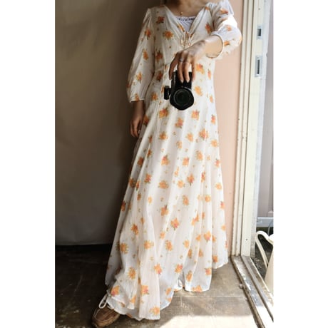 orange flower one-piece